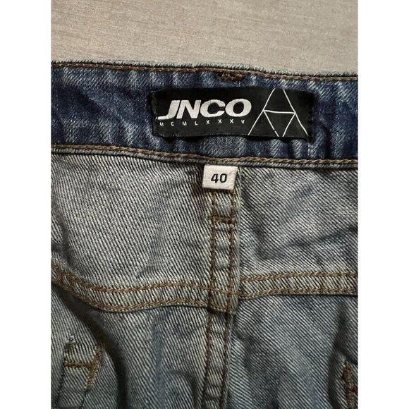 JNCO Jeans Mens 40 Blue‎ Denim Destroyed Belted Pocketed Men 40X31. - Picture 5 of 12